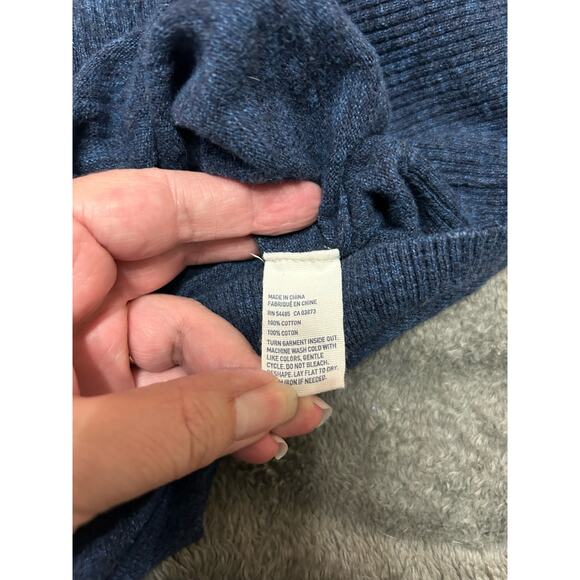 American Eagle navy crew neck cotton sweater athletic fit, size L - Picture 7 of 7